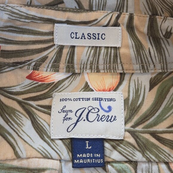 J Crew Men's Linen Shirt Size L Hawaiian Floral Tropical Classic Fit Multicolor - Picture 6 of 11